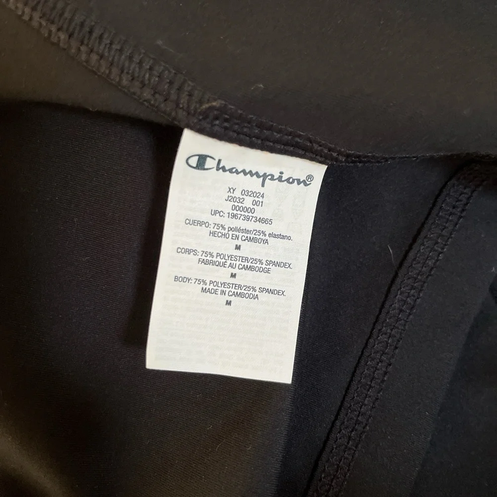 Champion Black Athletic Zip Up Jacket Buttery Soft Fitted Activewear M